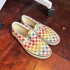 rainbow slip on vans